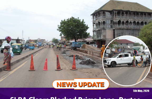 SLRA Clears Blocked Brima Lane–Portee Axis After Flooding Halts Traffic