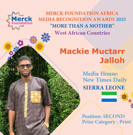 Merck Foundation Honours Sierra Leone Journalist Mackie Muctarr Jalloh