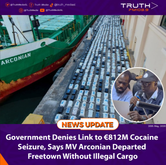 Government Denies Link to €812M Cocaine Seizure, Says MV Arconian Departed Freetown Without Illegal Cargo   