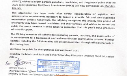 BECE Rescheduled: Exams to Begin July 6, Says Education Ministry