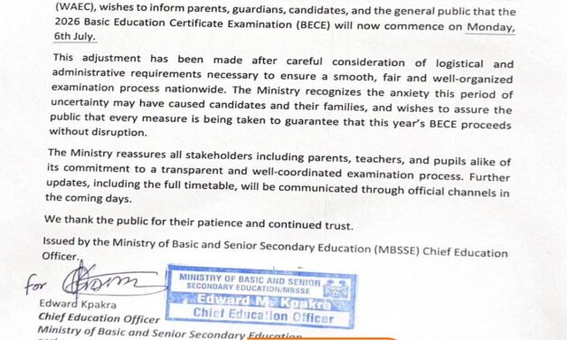 BECE Rescheduled: Exams to Begin July 6, Says Education Ministry