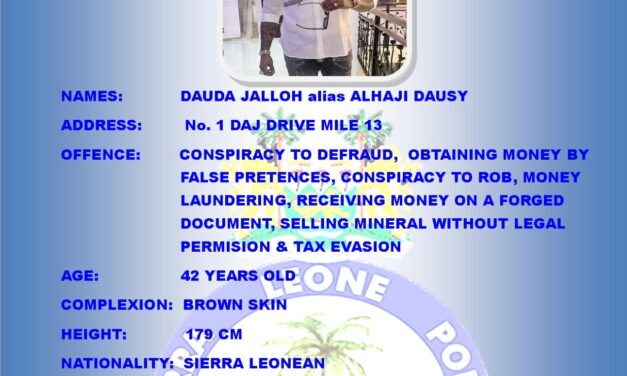 Sierra Leone Police Issue Arrest Warrant for Dauda Jalloh