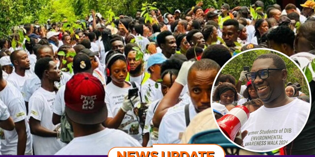 Former Students of Dr. Ibrahim Bangura Lead Environmental Walk, Plant Trees to Promote Climate Action