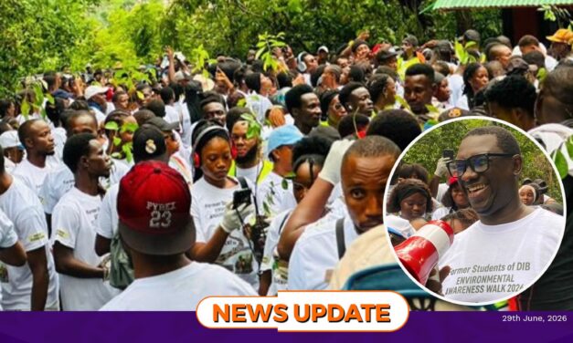 Former Students of Dr. Ibrahim Bangura Lead Environmental Walk, Plant Trees to Promote Climate Action