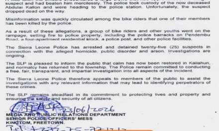Police Confirm 25 Arrests After Kailahun Unrest Following Bike Rider’s Death