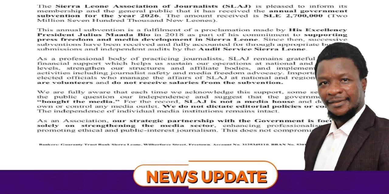 SLAJ Receives 2026 Government Subvention, Reaffirms Independence and Press Freedom