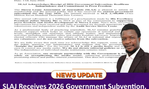 SLAJ Receives 2026 Government Subvention, Reaffirms Independence and Press Freedom