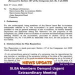 SLBA Members Demand Urgent Extraordinary Meeting