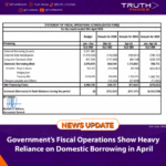 Government’s Fiscal Operations Show Heavy Reliance on Domestic Borrowing in April