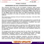 APC Defers Constituency Elections After Consultations