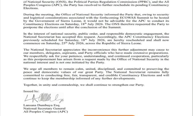 APC Constituency Elections Rescheduled Amidst Security Concerns Over ECOWAS Summit