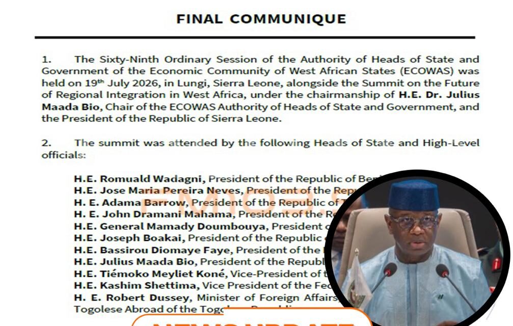 ECOWAS Summit 2026: Regional Group Urges Guinea to Withdraw Troops from Yenga