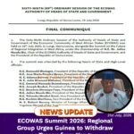 ECOWAS Summit 2026: Regional Group Urges Guinea to Withdraw Troops from Yenga