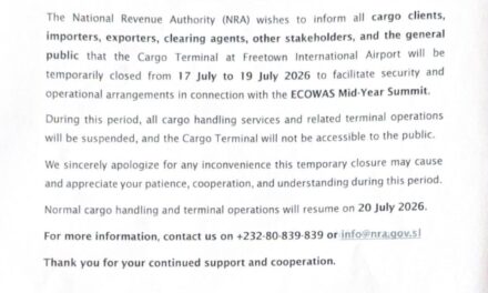 PUBLIC NOTICE- TEMPORARY CLOSURE OF THE CARGO TERMINAL (17-19 JULY 2026)