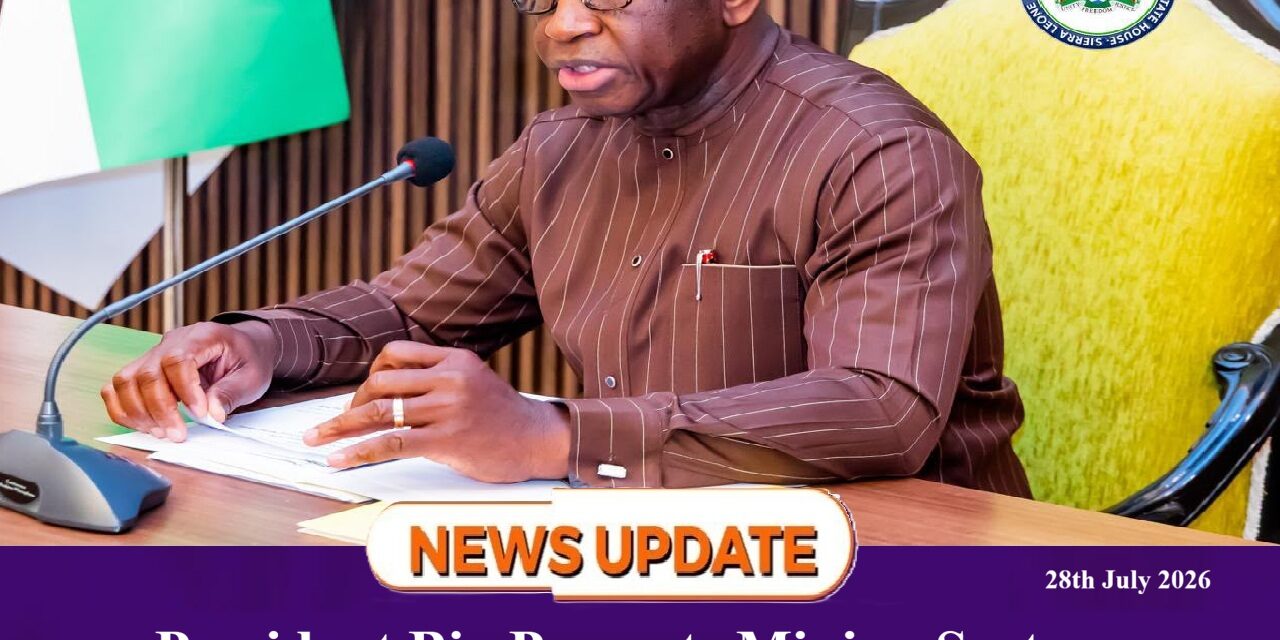 President Bio Presents Mining Sector as Sierra Leone’s Investment Magnet Ahead of WAISS 2026