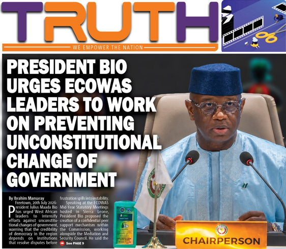 President Bio Urges ECOWAS Leaders to Work on Preventing Unconstitutional Change of Government