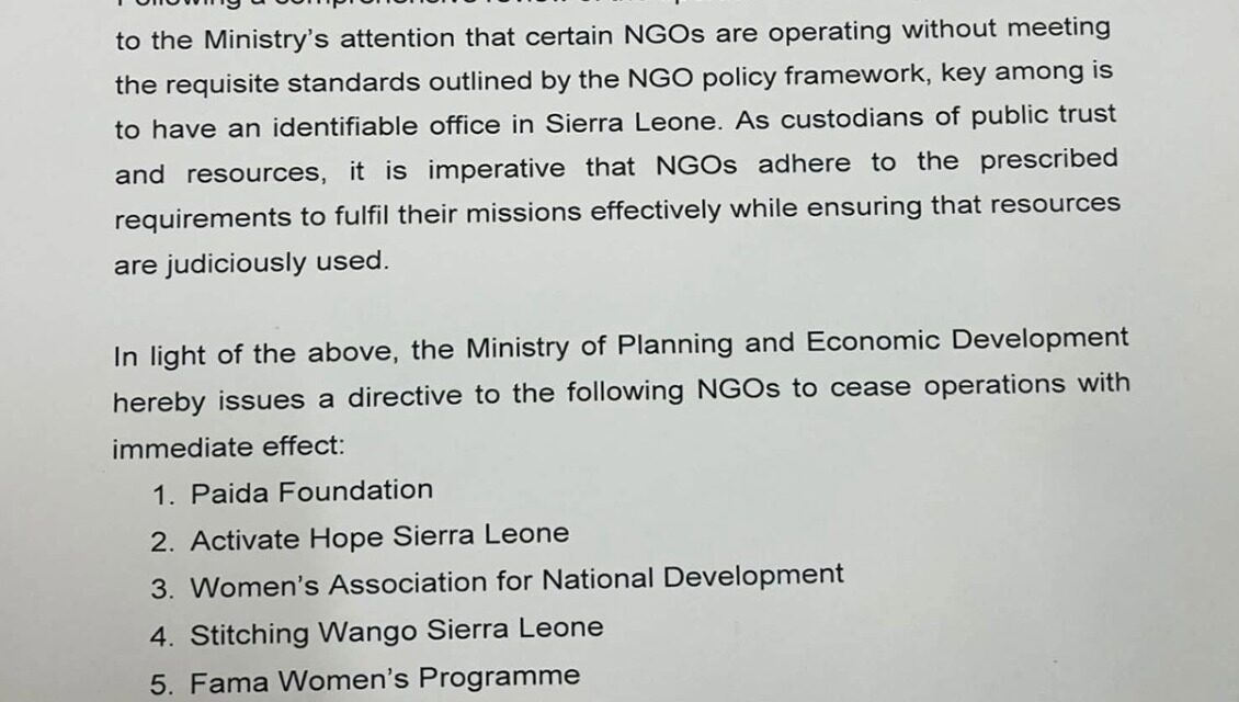 Ministry of Planning and Economic Development Suspends Non-Compliant NGOs