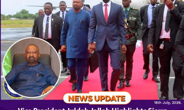 Vice President Juldeh Jalloh Highlights Sierra Leonean Exceptionalism as Nation Turns Symbols of Conflict into Pillars of Regional Leadership