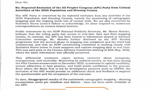 APC Raises Alarm Over Exclusion from 2026 Census Activities