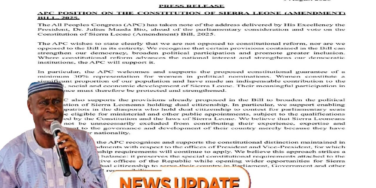 APC Declares Position on Constitutional Amendment Bill 2025