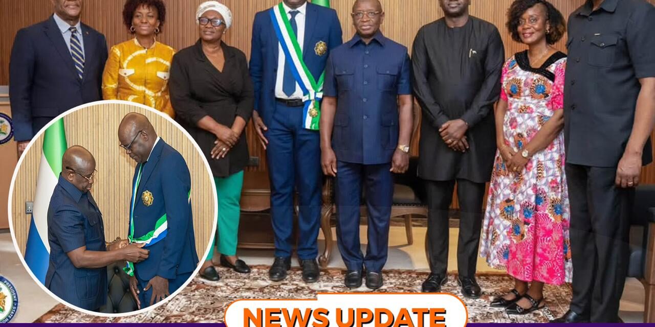 President Bio Confers National Honour on Outgoing World Bank Country Manager
