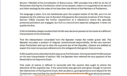ILRAJ Raises Alarm Over Passage of Constitutional Amendment Bill