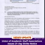 Union of Academic Staff Associations Issues 21-Day Strike Notice