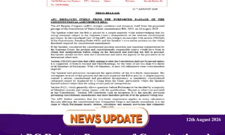 APC Rejects Passage of Constitutional Amendment Bill