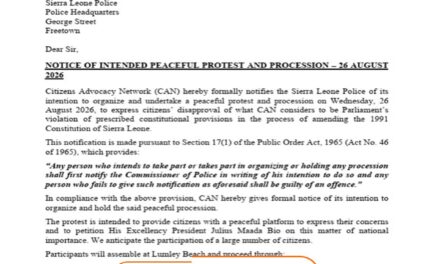 Citizens Advocacy Network Notifies Police About Planned Peaceful Protest Over Constitutional Amendment