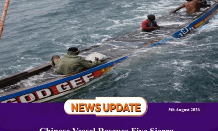 Chinese Vessel Rescues Five Sierra Leonean Fishermen from Sinking Boat