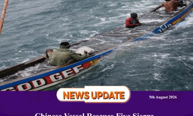 Chinese Vessel Rescues Five Sierra Leonean Fishermen from Sinking Boat