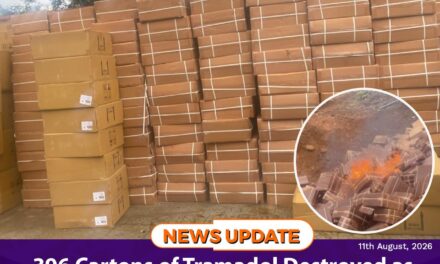 396 Cartons of Tramadol Destroyed as Authorities Step Up Drug Crackdown