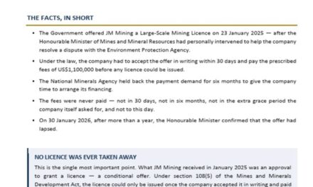 Government Clarifies JM Mining Licence Controversy