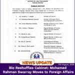 Bio Reshuffles Cabinet: Mohamed Rahman Swarray Moves to Foreign Affairs Ministry, Jeneba Bangura Leaves NRA