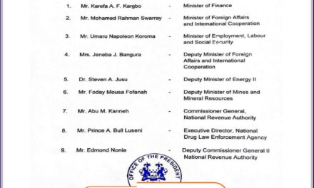 Bio Reshuffles Cabinet: Mohamed Rahman Swarray Moves to Foreign Affairs Ministry, Jeneba Bangura Leaves NRA