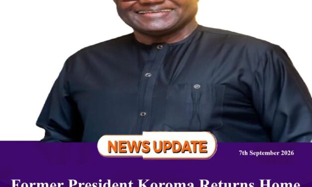 Former President Koroma Returns Home After Nearly 3 Years in Exile