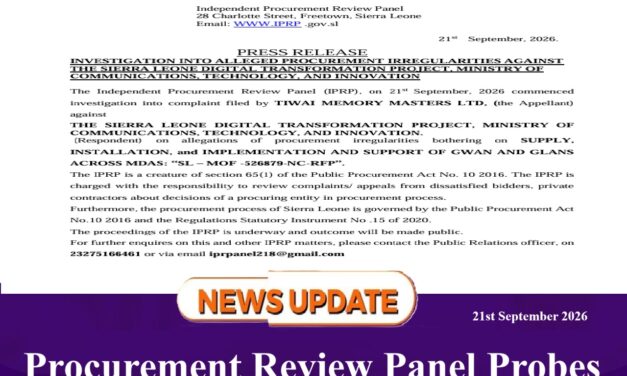 Procurement Review Panel Probes Alleged Irregularities in Digital Transformation Project