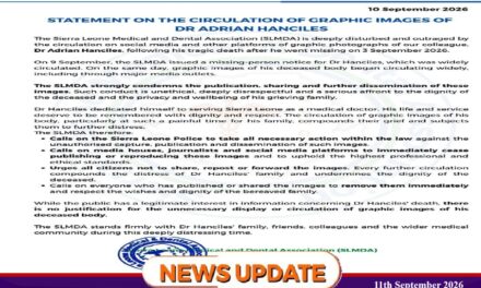 SLMDA Condemns Circulation of Graphic Images of Late Dr. Adrian Hanciles