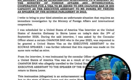 Hon Sidie Tunis Calls for Probe into Alleged Visa Scandal Involving Impostor Assistant