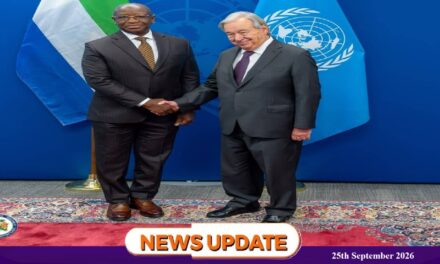 UN Secretary-General Commends President Julius Maada Bio’s Leadership