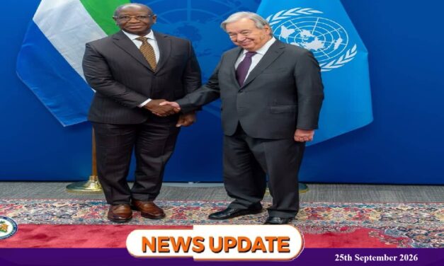 UN Secretary-General Commends President Julius Maada Bio’s Leadership