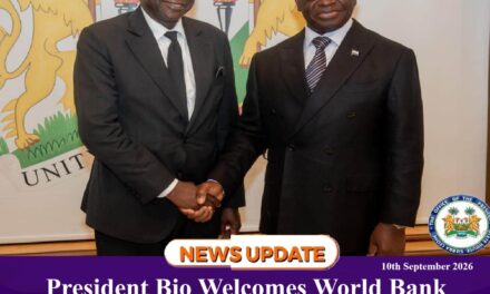 President Bio Welcomes World Bank Regional VP, Reaffirms Commitment to Transformative Development Partnership