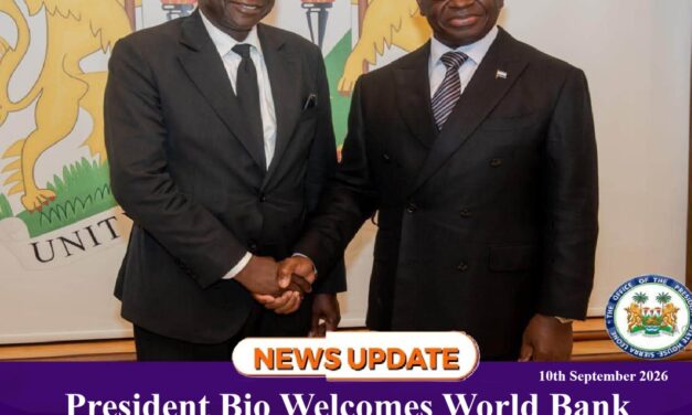 President Bio Welcomes World Bank Regional VP, Reaffirms Commitment to Transformative Development Partnership