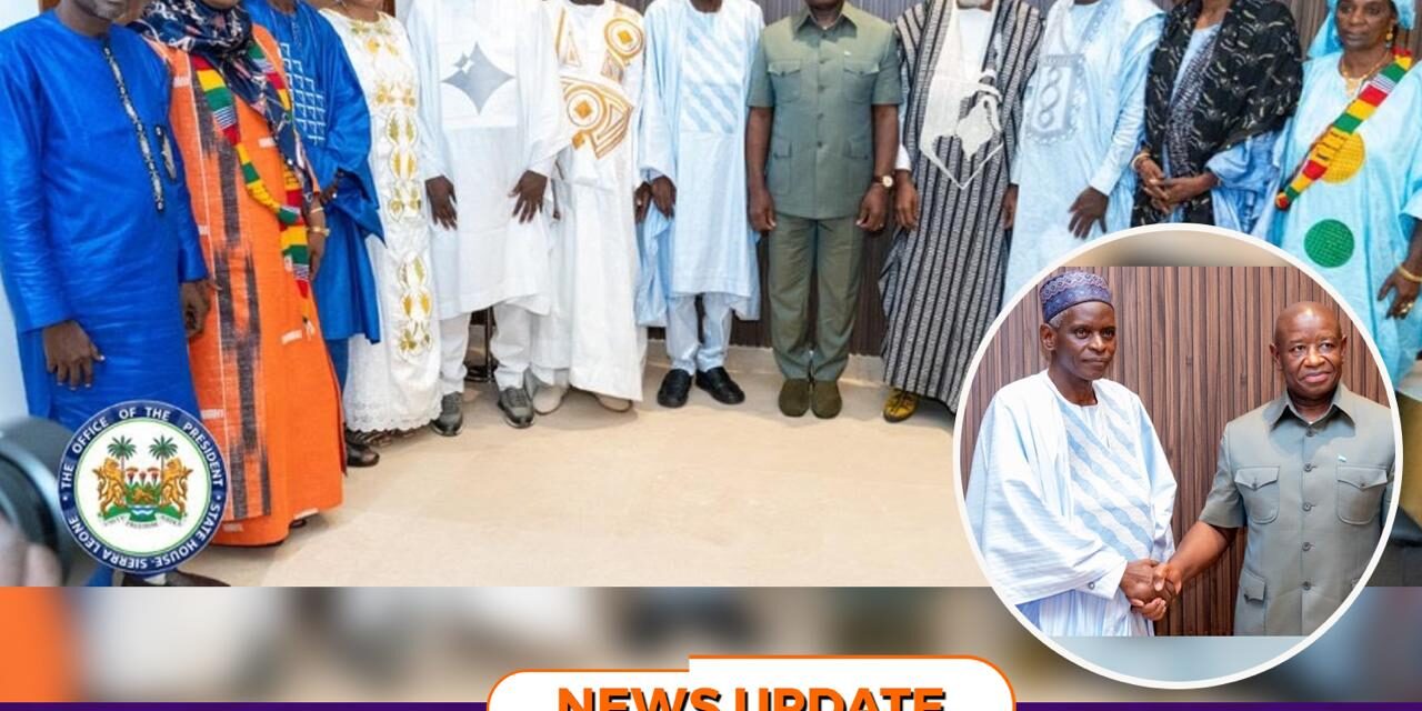 President Bio Receives Alhaji Amadu Juldeh Sowe After Election as President of Tabital Pulaaku International