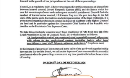 General Legal Council Criticises JFK’s Conduct, Urges Supreme Court to Reconsider His Custodial Sentence