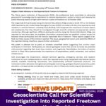Geoscientists Call for Scientific Investigation into Reported Freetown Tremors, Urge Residents to Remain Calm   