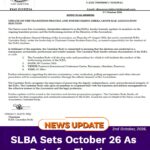 SLBA Sets October 26 As Date for Elections