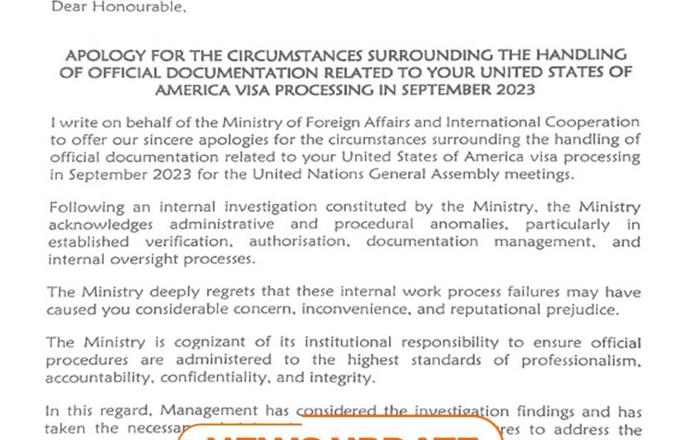 Foreign Affairs Ministry Apologises to Hon Sidie Tunis Over 2023 US Visa Documentation Handling